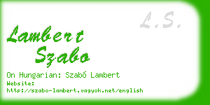 lambert szabo business card